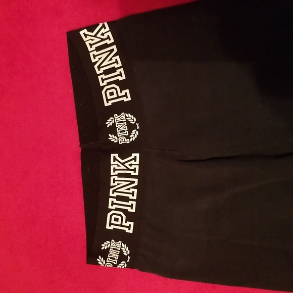 Pink Victoria's Secret Yoga Pants, Black W Gray White lower section Size S/P - Picture 4 of 4